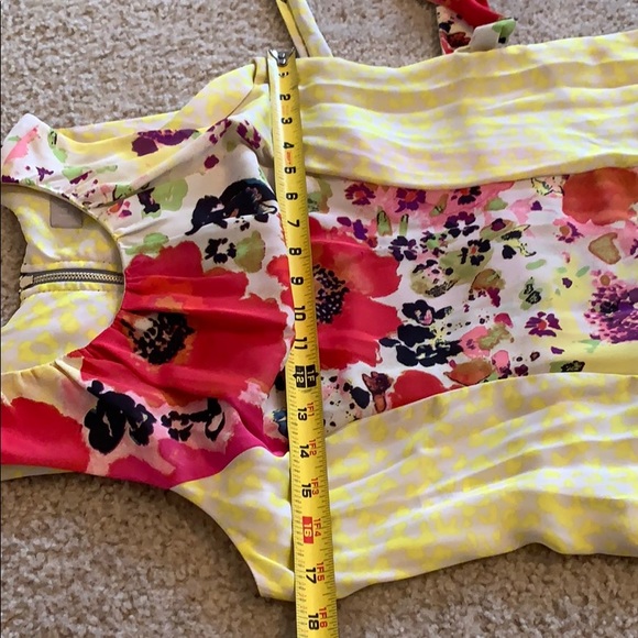 Rachel Roy flower dress yellow animal print size 2 - Picture 11 of 16